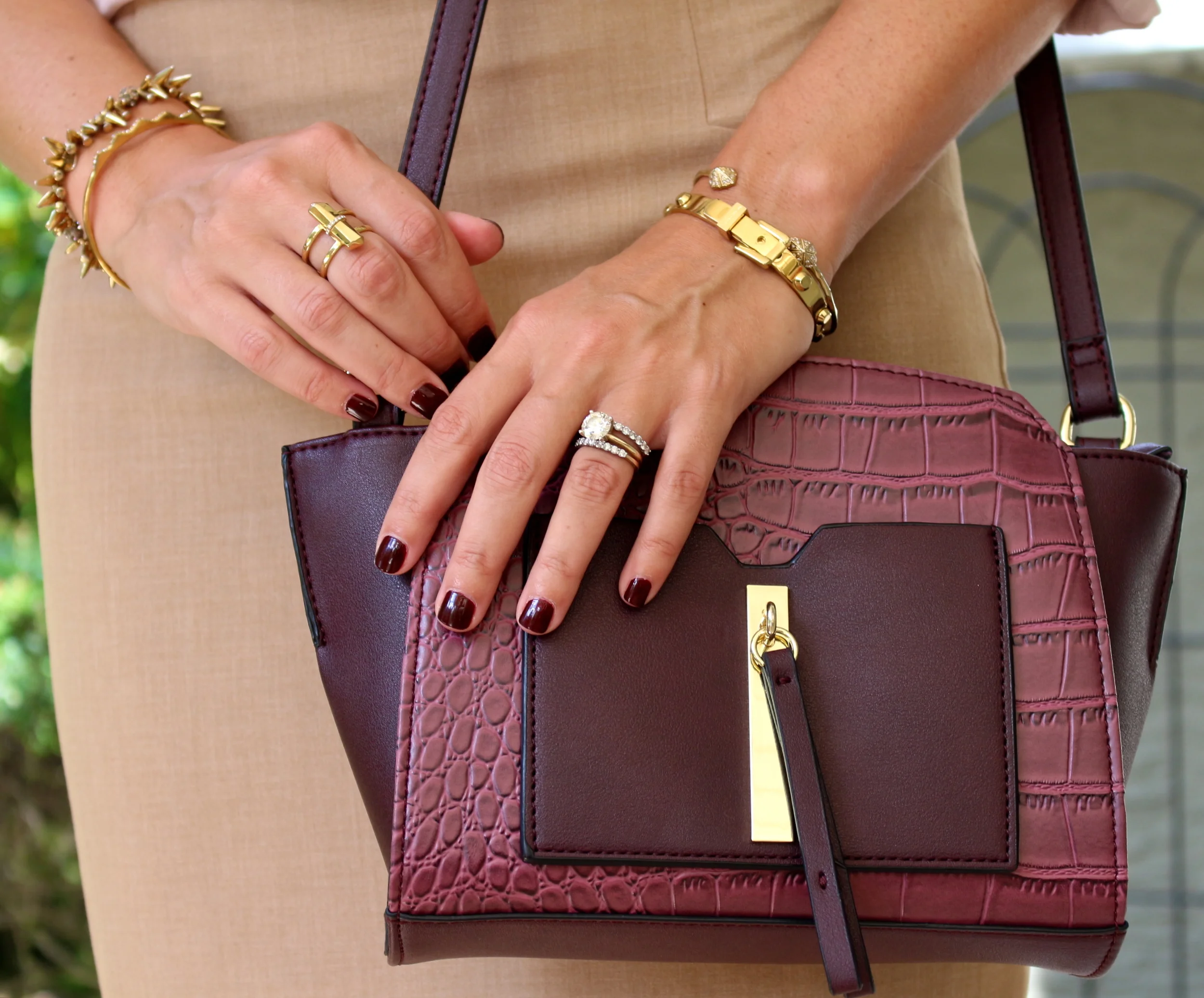 Burgundy 2025 skirt purse